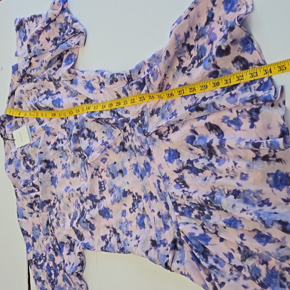 Isabel Marant Robe Fergie Silk Asymmetric Floral Dress Blue Size 40 - Picture 13 of 17